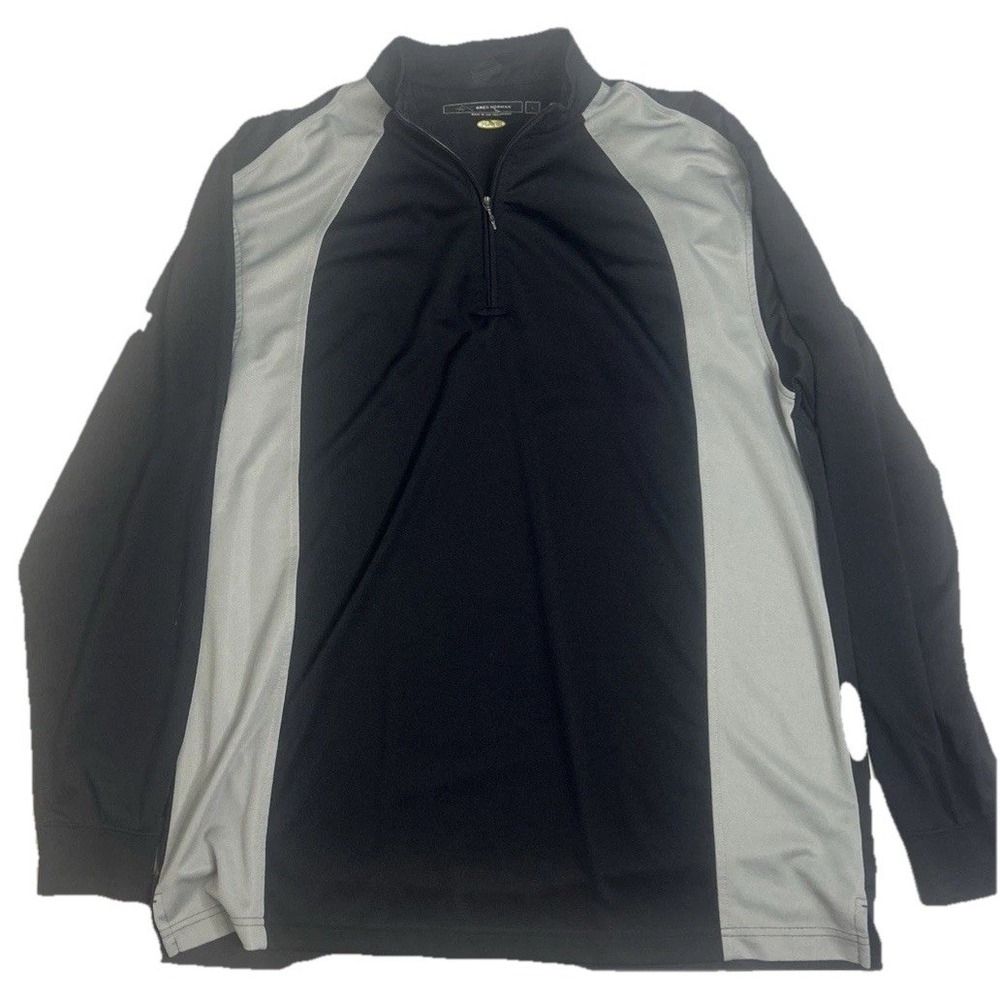 Greg Norman Play Dry Quarter Zip Pullover L Black Long Sleeve Performance (397)